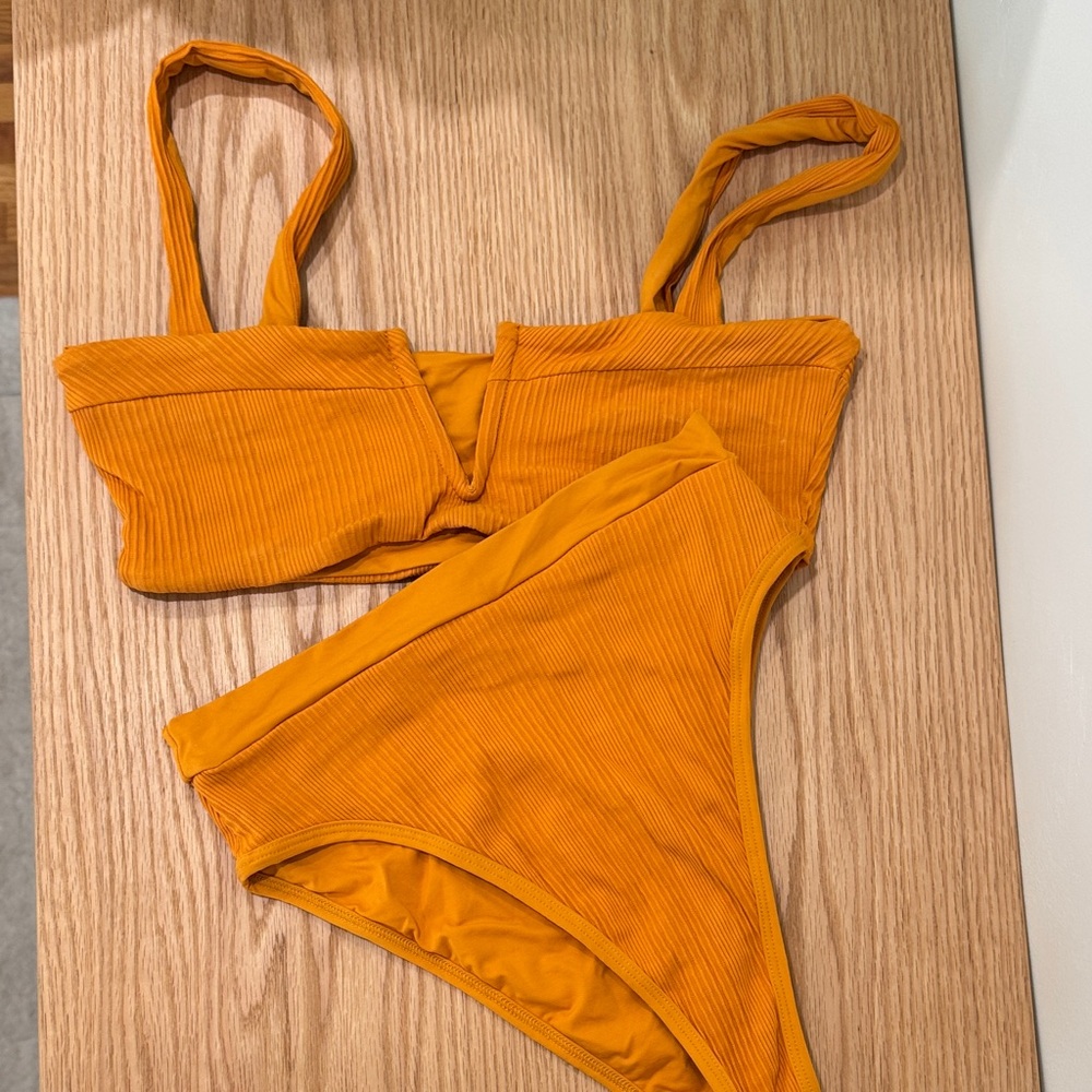 L*Space Pointelle Rib Lee Bikini Top and French Bikini Bottom